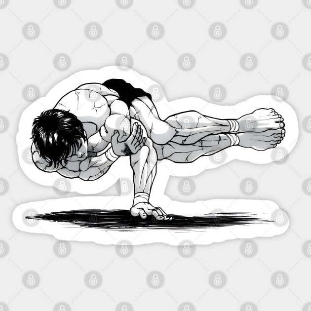 baki hanma, hand stand pose Sticker by ColaMelon